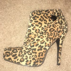 Charlotte Russe leopard print booties